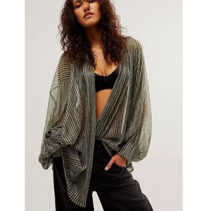 NWOT Free People Shimmer Stripe Kimono